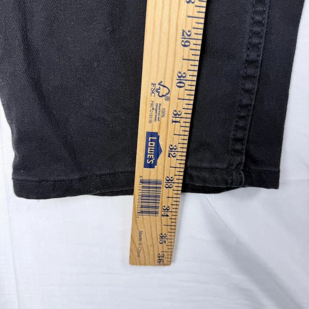 Levis 505 Regular Fit Jeans Mens 34x34 Black Straight Leg Stretch Denim Grunge